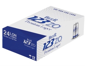 Thùng 24 lon bia 123 ZO Premium Lager 330ml