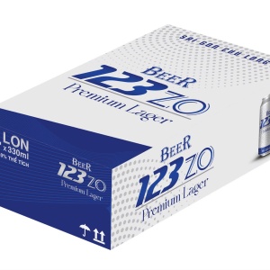 Thùng 24 lon bia 123 ZO Premium Lager 330ml